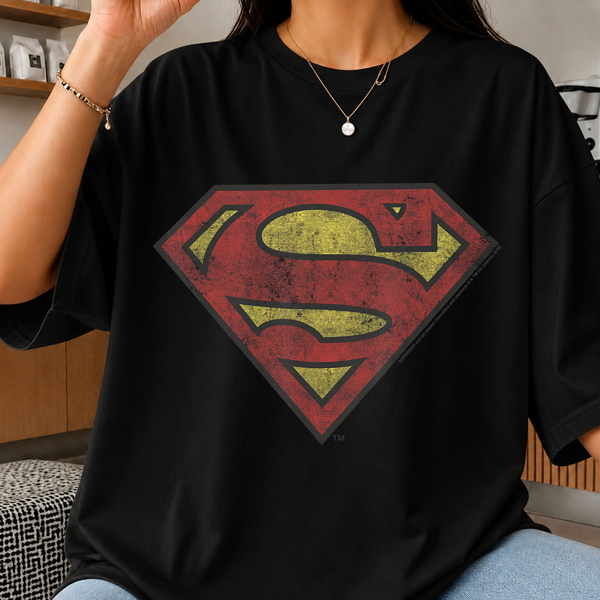 Superman Distressed Grunge Logo Shield Clipart PNG