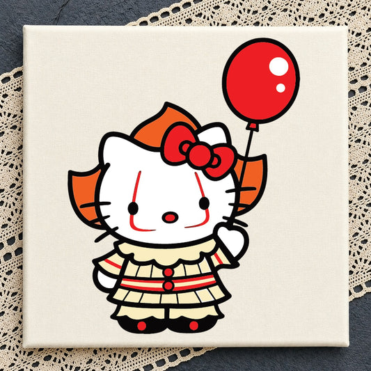 Hello Kitty Pennywise Halloween Clown Cricut Clipart SVG