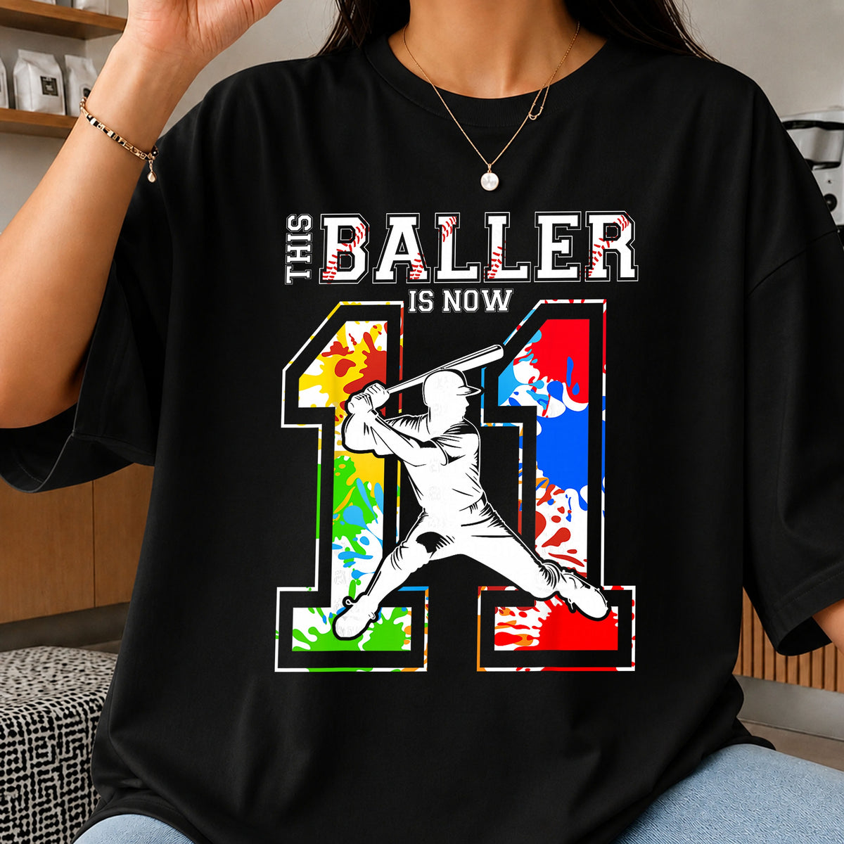 This Baller Is Now 11 Baseball Birthday Sublimation PNG