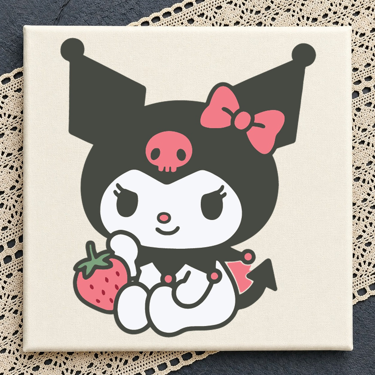 Kuromi Strawberry SVG, Sanrio Kawaii Cricut Cut File
