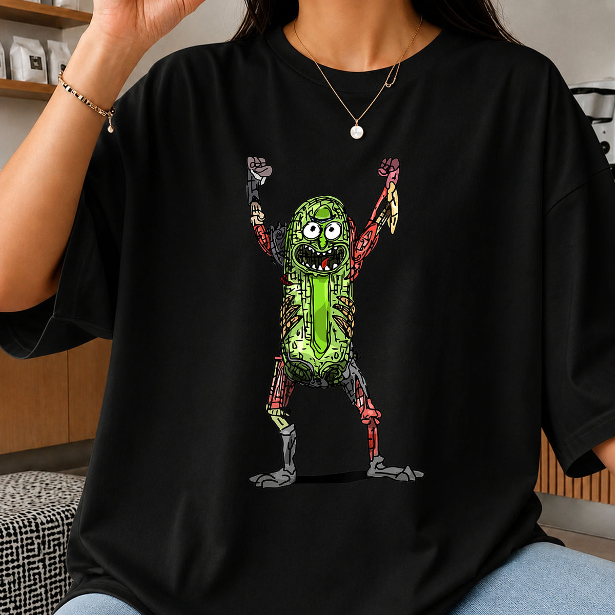 Pickle Rick Robot Rat Bones Anatomy Funny PNG