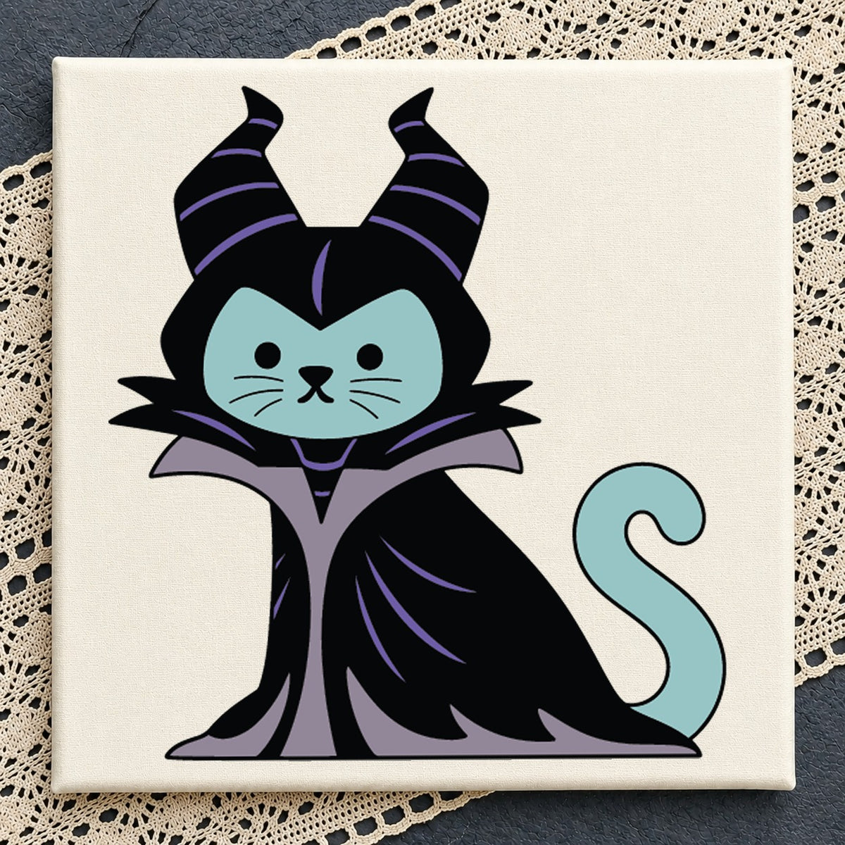 Maleficent Cat SVG, Cute Villain Kitty Cricut Cut File