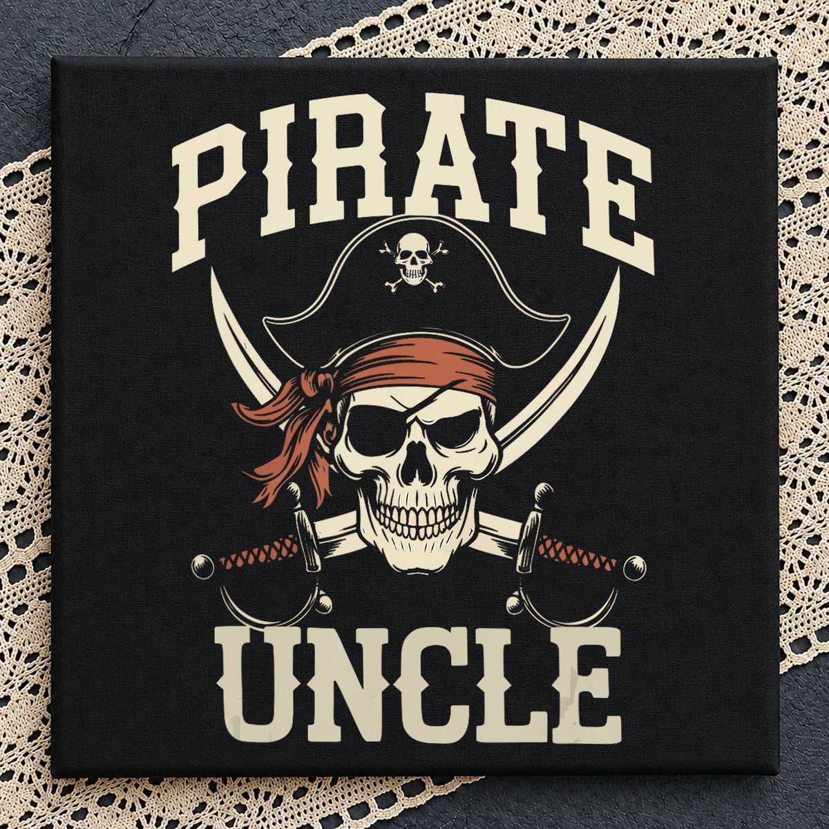 Pirate Uncle PNG, Skull Pirate Shirt Design, Uncle Gift PNG