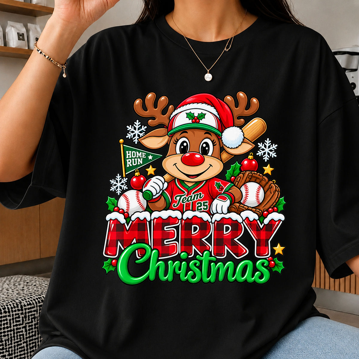 Rudolph Baseball Merry Christmas PNG, Holiday Sport Clipart