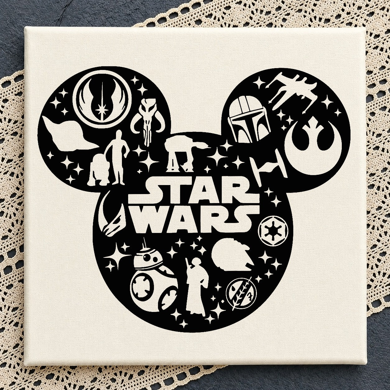Star Wars Mickey Mouse Head SVG, Disney SVG PNG, Star Wars SVG