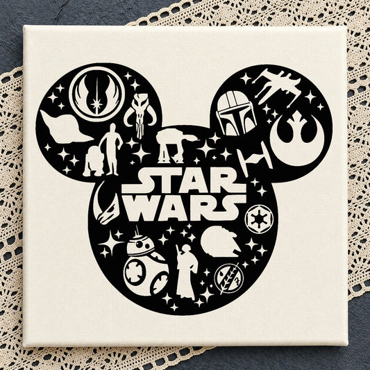 Star Wars Mickey Mouse Head SVG, Disney SVG PNG, Star Wars SVG