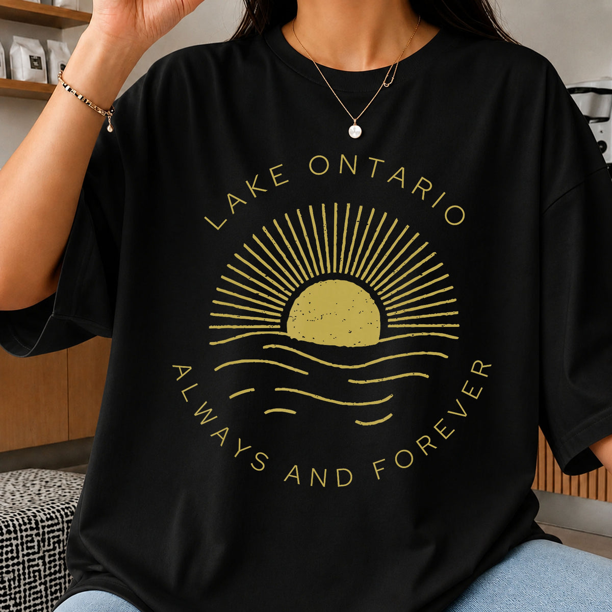 Lake Ontario Always And Forever Sunrise Waves Circle PNG