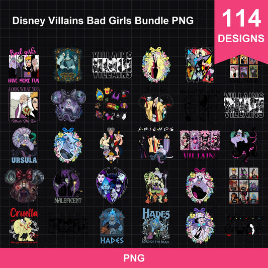 Disney Villains Bad Girls Bundle PNG | SvgBundleHub