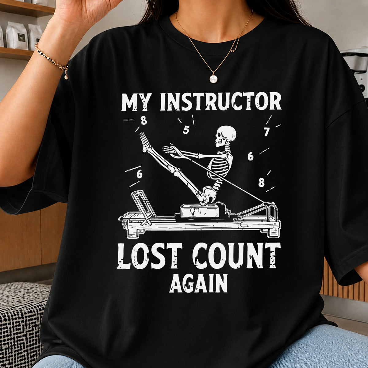 My Instructor Lost Count Again Skeleton Pilates Clipart SVG