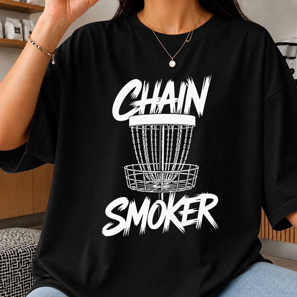 Chain Smoker Disc Golf SVG, Funny Frisbee Cricut Clipart