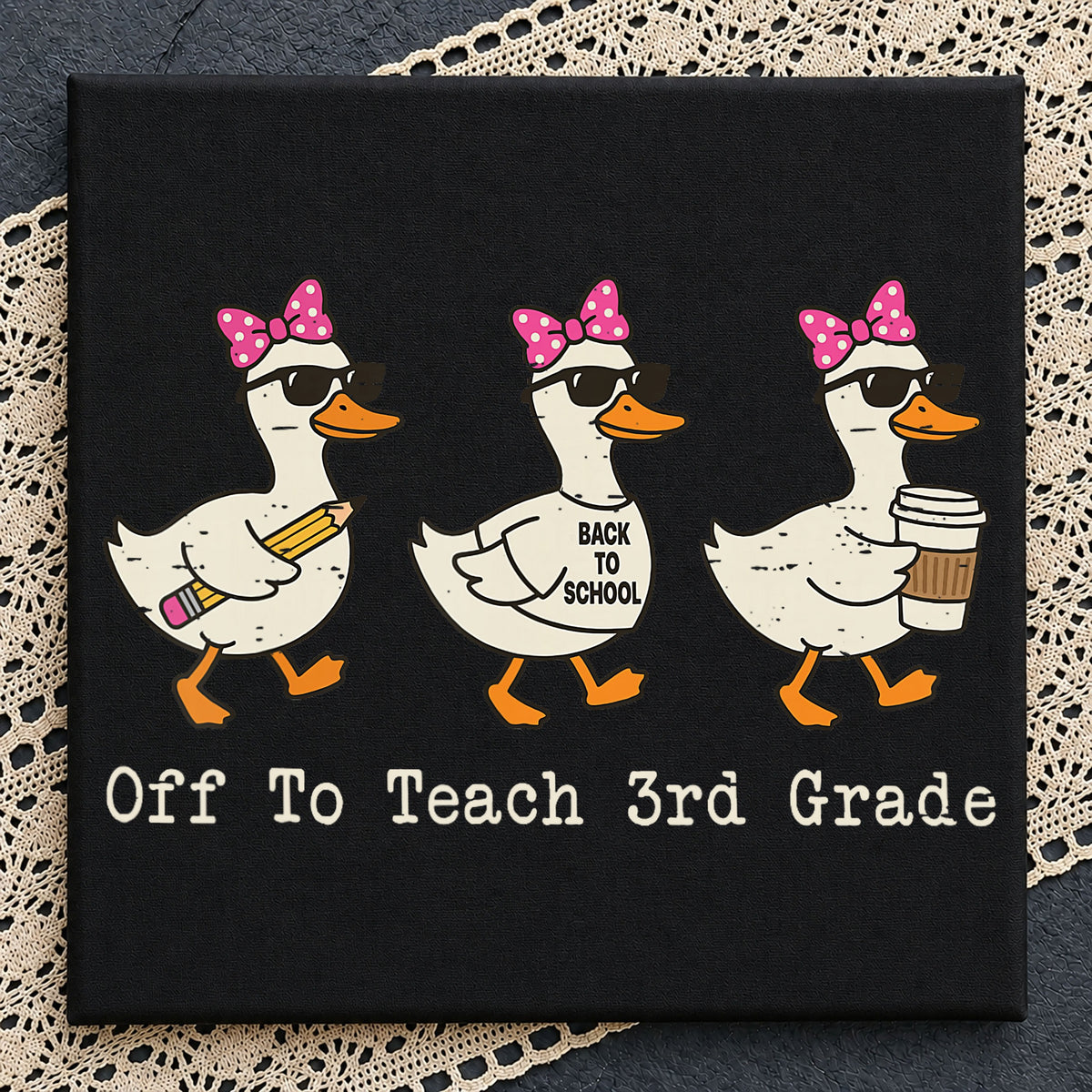 Off To Teach 3rd Grade Duck PNG, Back To School PNG, Teacher PNG