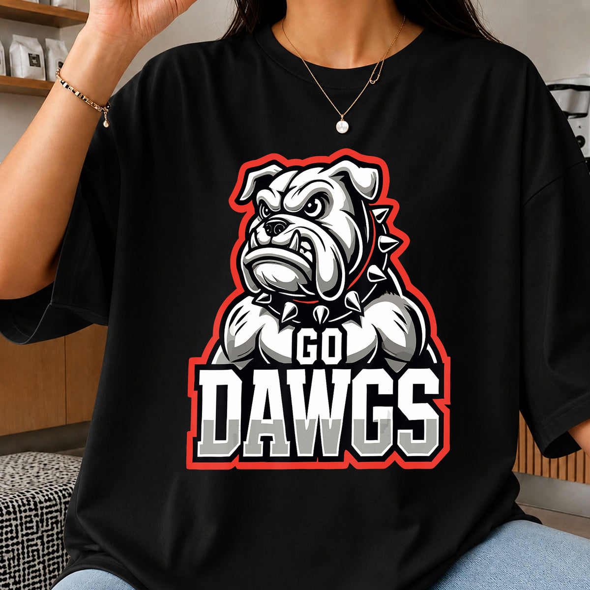 Go Dawgs Bulldog Mascot Spiked Collar Sports PNG