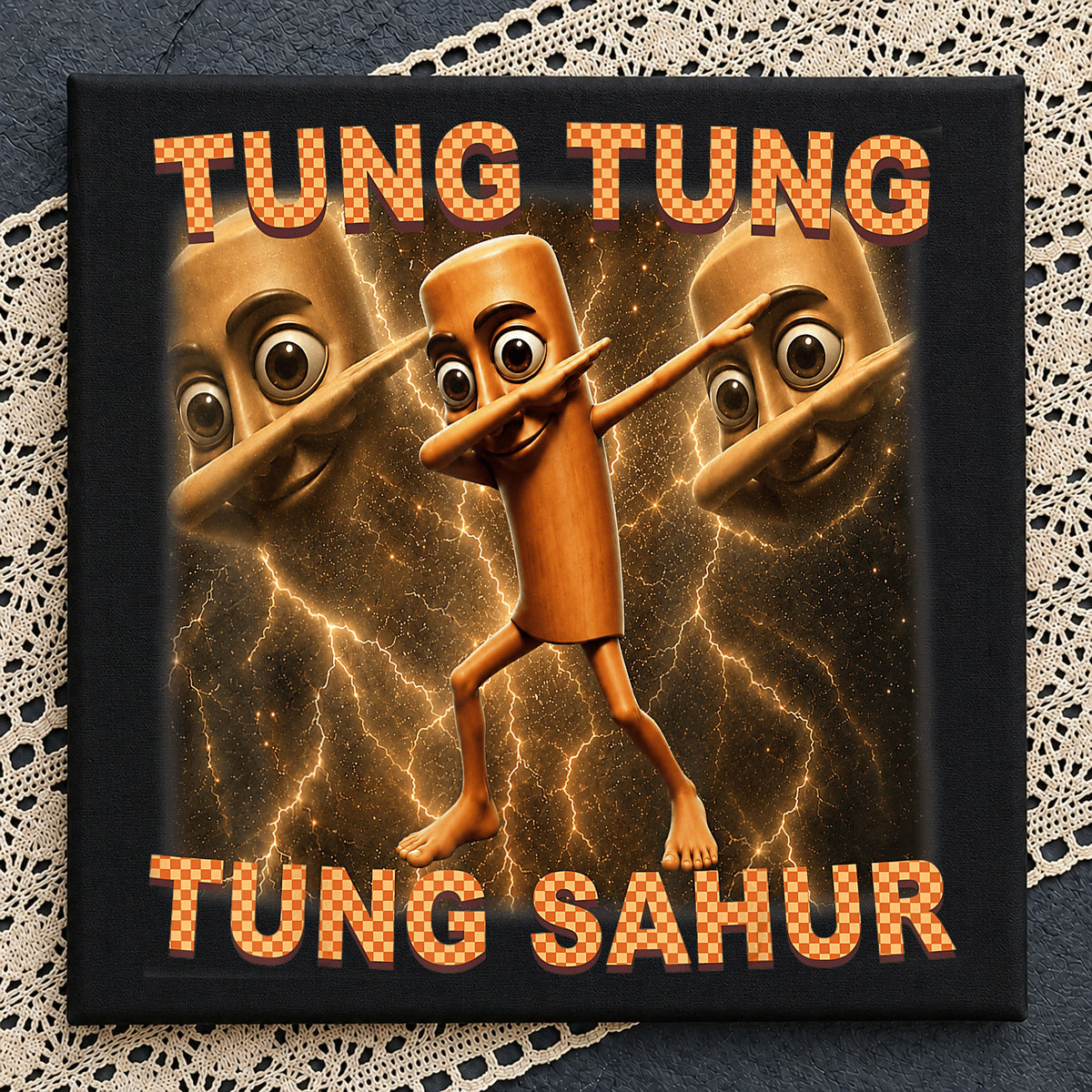 Tung Tung Tung Sahur Dabbing PNG, Meme Character PNG, Funny PNG