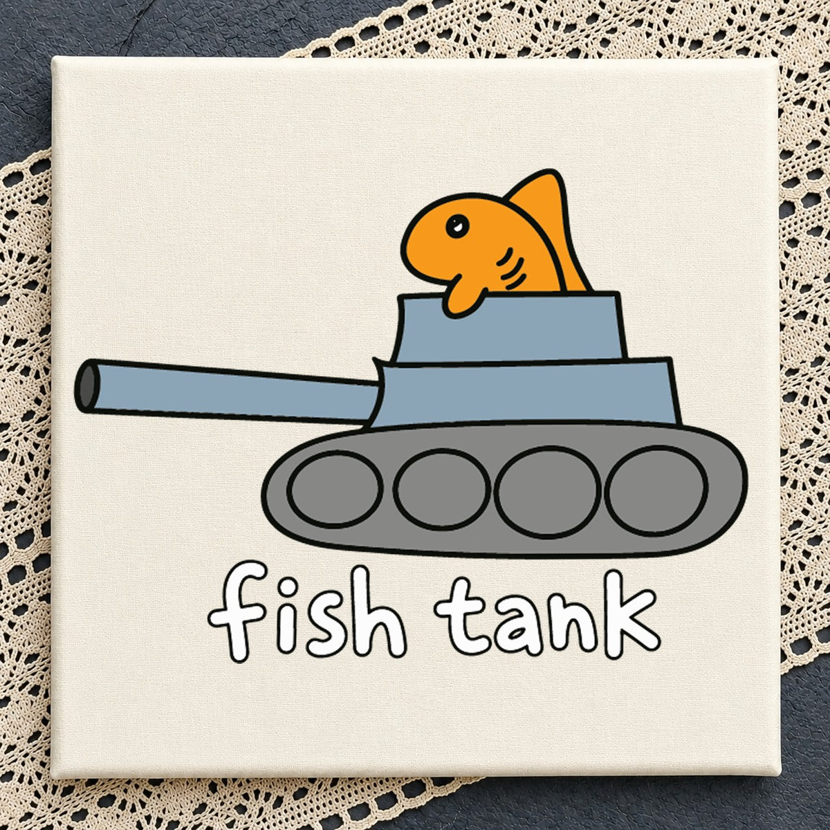Funny Fish Tank Military Pun SVG, Cute Goldfish Clipart