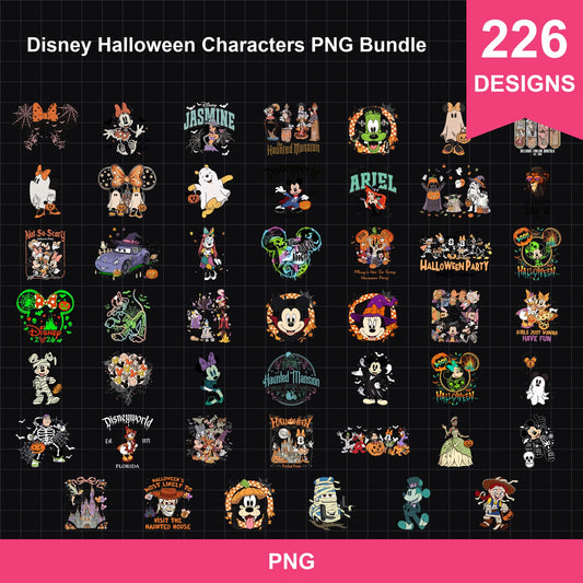 Disney Halloween Characters PNG Bundle | SvgBundleHub