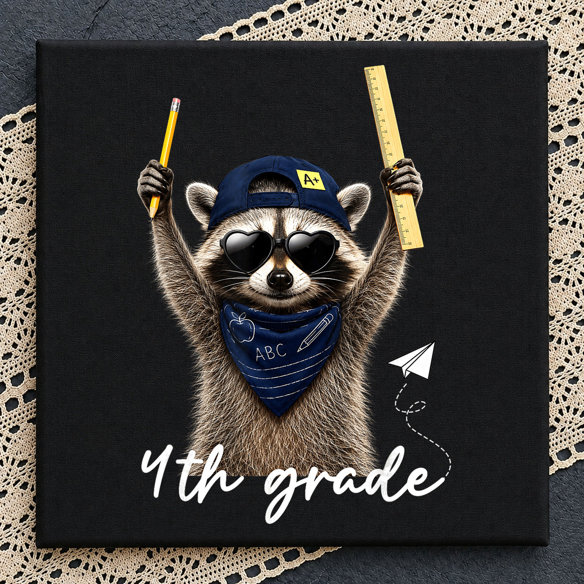 Raccoon 4th Grade PNG, Cool Raccoon Back To School, Funny PNG