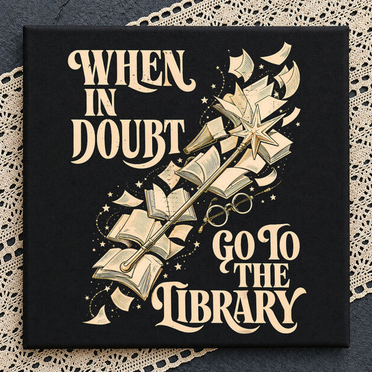 When In Doubt Go To The Library Wand Clipart, Cream Stars Glasses