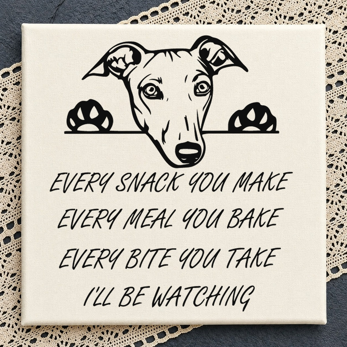 Dog Watching Snack SVG, Funny Pet Food Quote Clipart