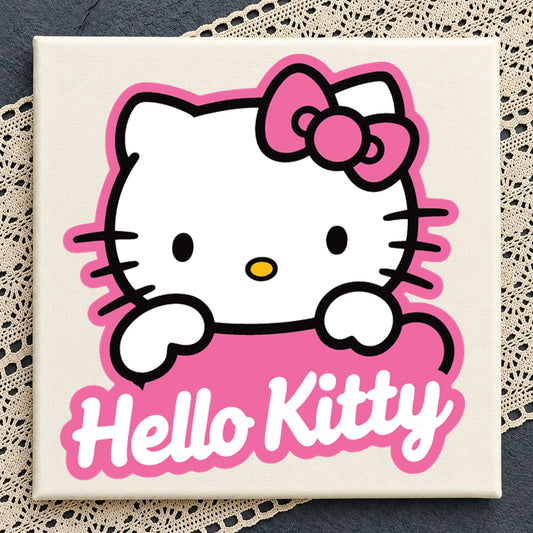 Hello Kitty Peeking Pink Bow Cricut Clipart SVG
