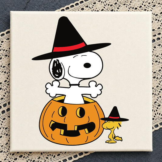 Snoopy Woodstock Halloween Witch Pumpkin Cricut Cut SVG