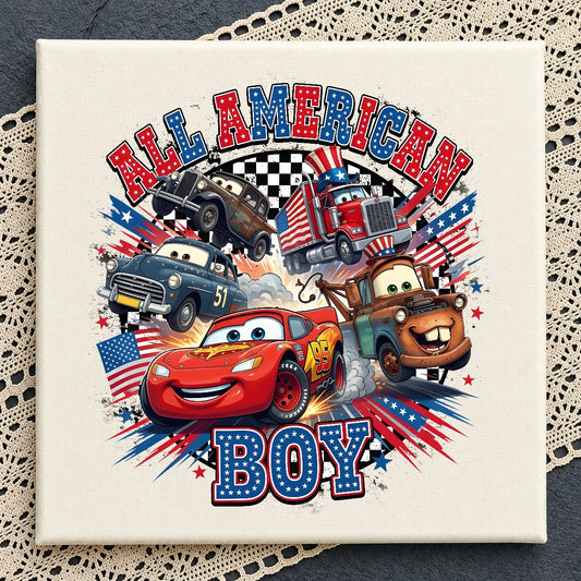 All American Boy Cars 4th of July PNG | SvgBundleHub