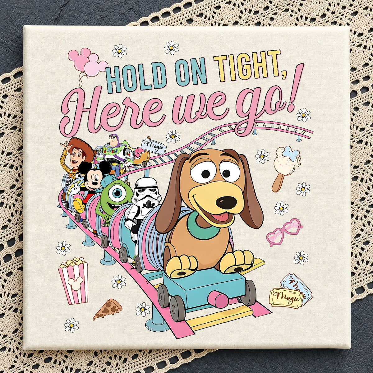 Hold On Tight Here We Go Roller Coaster PNG | SvgBundleHub