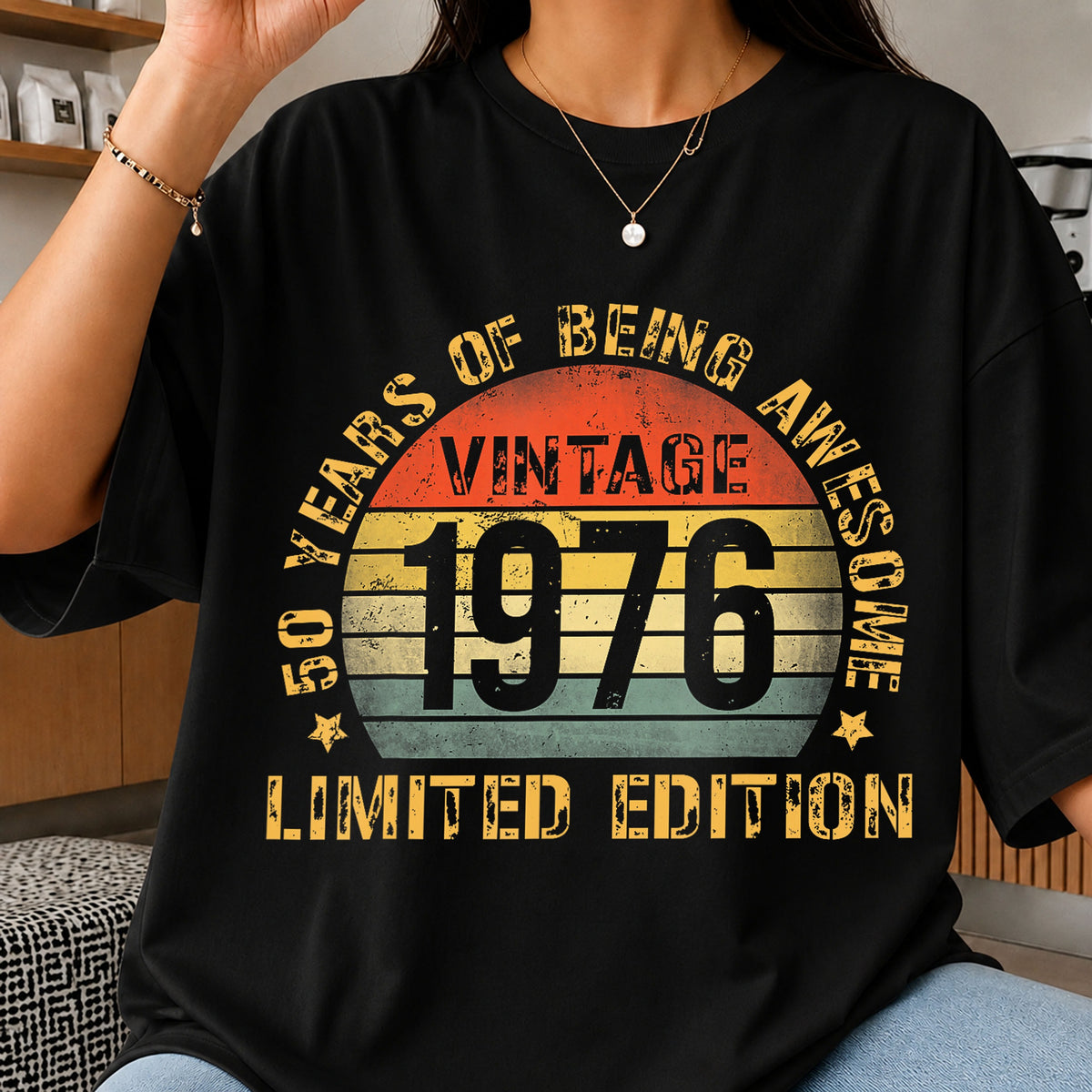 50 Years Of Being Awesome Vintage 1976 Limited Edition PNG