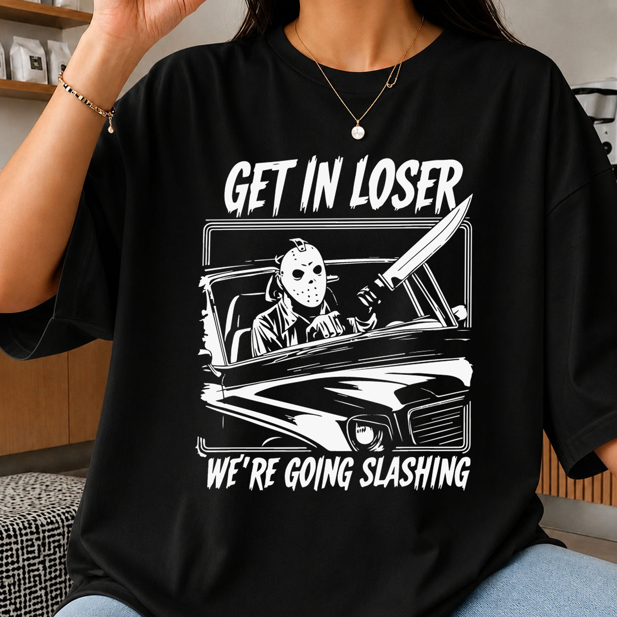Get In Loser We're Going Slashing Jason Voorhees PNG