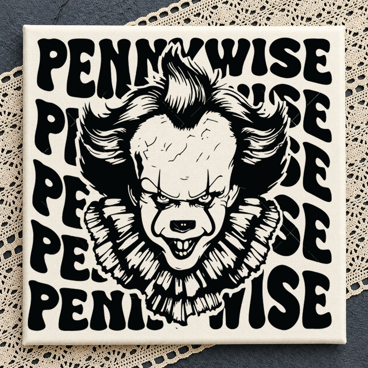 Pennywise Wavy Text Horror Clown Cricut Cut File SVG