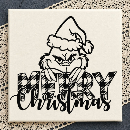 Grinch Merry Christmas Buffalo Plaid Cricut Cut File SVG