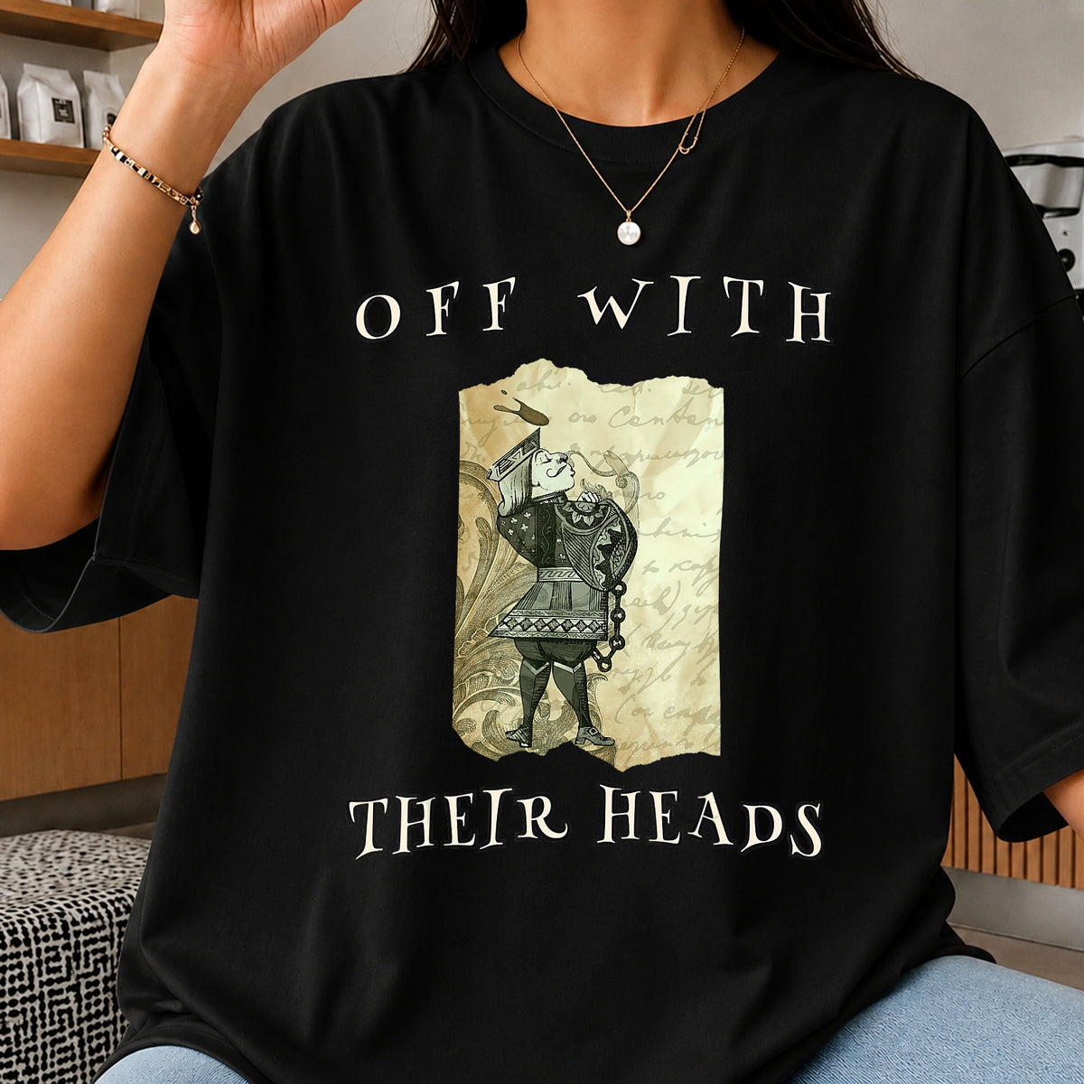 Off With Their Heads Queen Of Hearts Vintage PNG