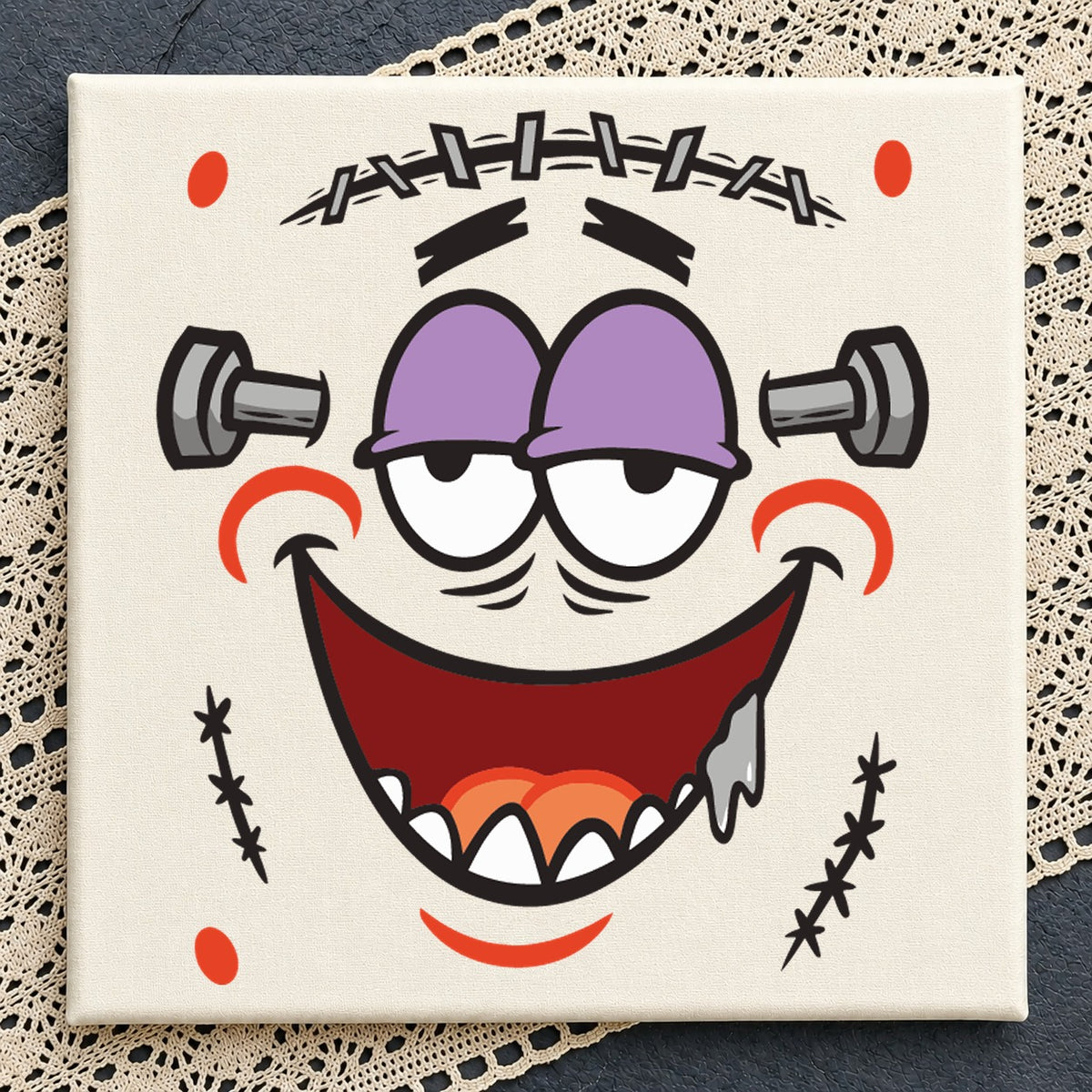 Frankenstein Face SVG, Funny Halloween Monster Clipart