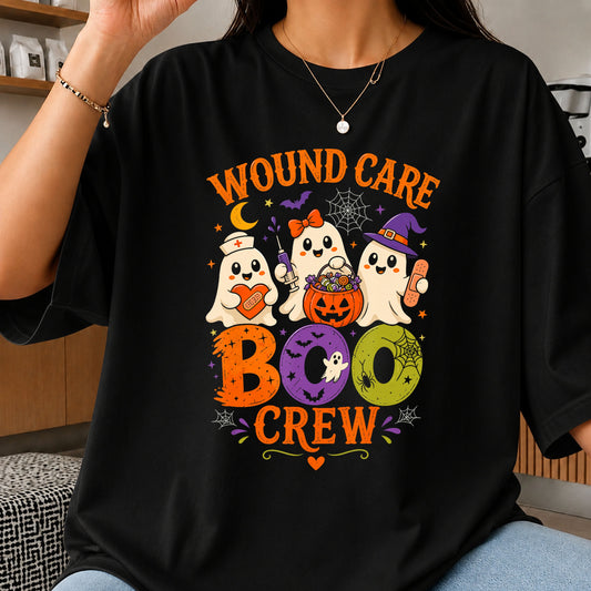 Wound Care Boo Crew Ghost Nurse Halloween Sublimation PNG