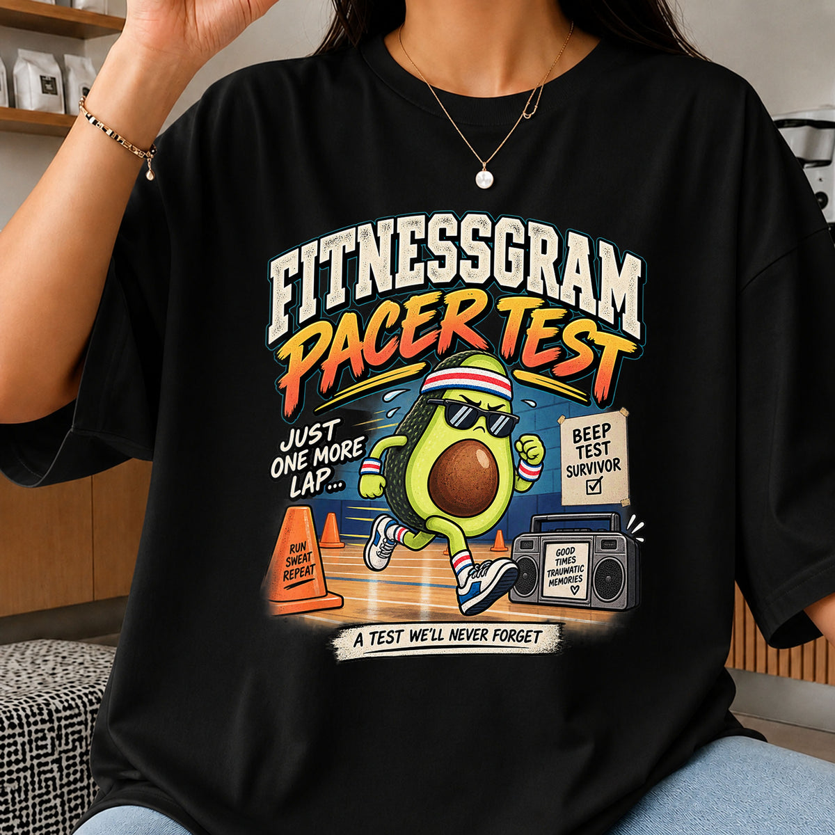 Fitnessgram Pacer Test Funny Avocado Runner PNG