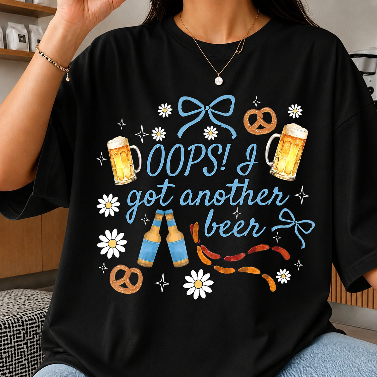 Oops I Got Another Beer Pretzel Daisy Funny PNG