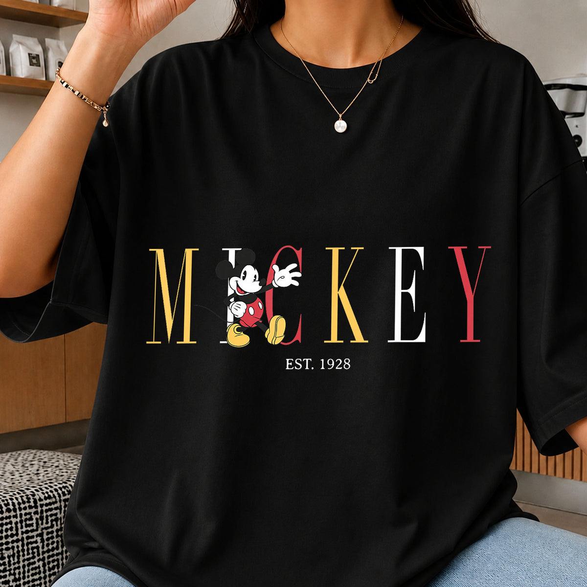 Mickey Mouse Est 1928 Retro Typography Disney PNG