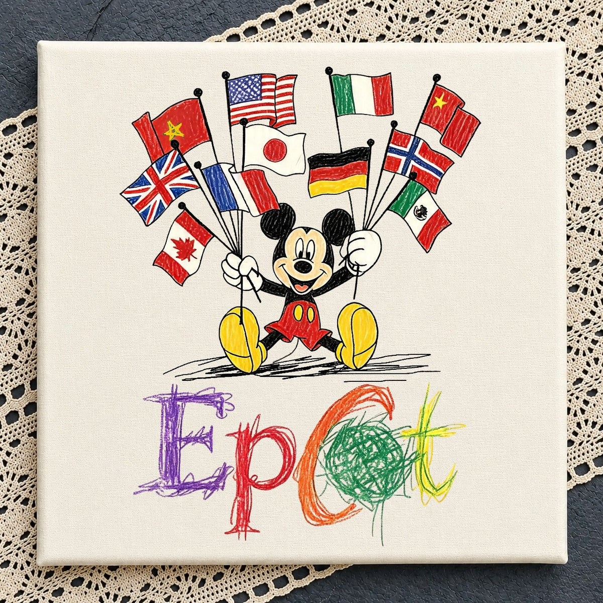 Mickey Mouse Epcot World Flags PNG | SvgBundleHub