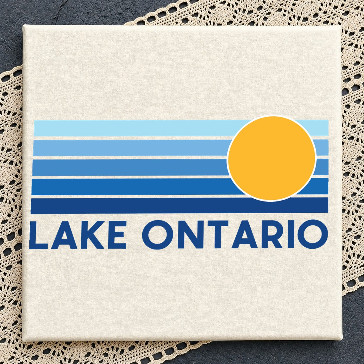 Lake Ontario Retro Sunset Stripes Cricut Cut File SVG
