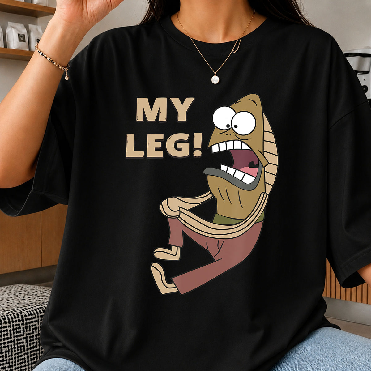 Fred The Fish My Leg Spongebob Funny Quote PNG
