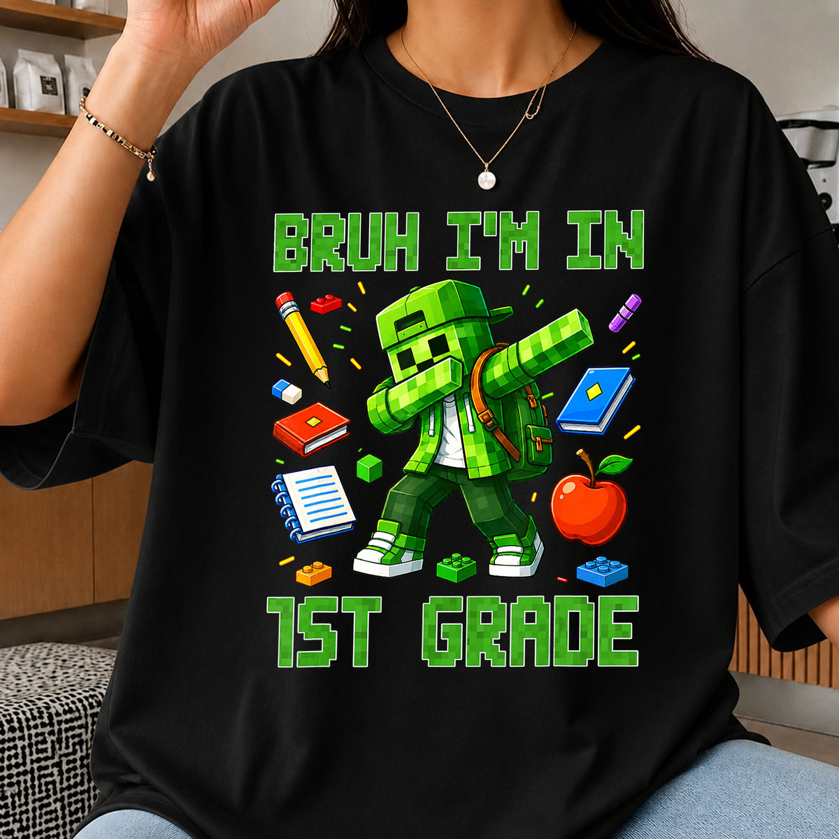 Bruh I'm In 1st Grade Dabbing Minecraft Boy PNG