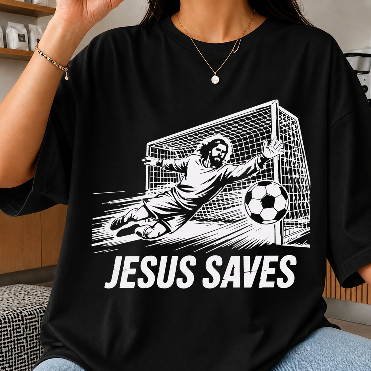Jesus Saves Soccer Goalkeeper Funny Christian Quote PNG