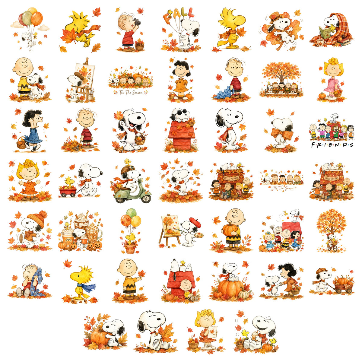 Snoopy Peanuts Fall Autumn Bundle PNG | SvgBundleHub
