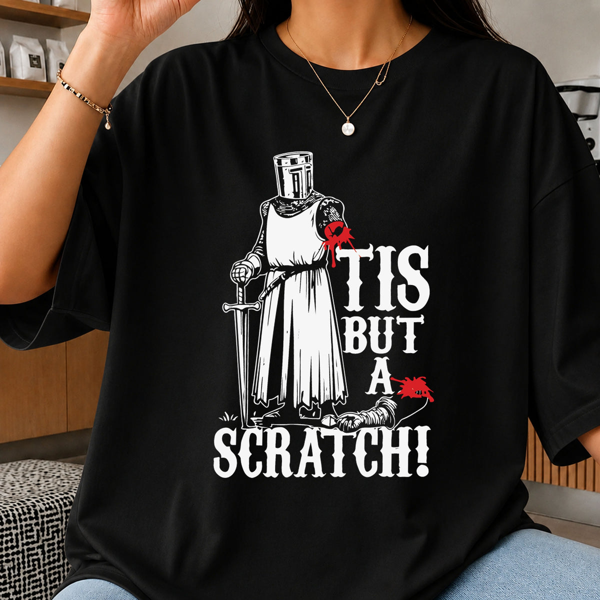 Tis But A Scratch Black Knight SVG, Funny Medieval Clipart