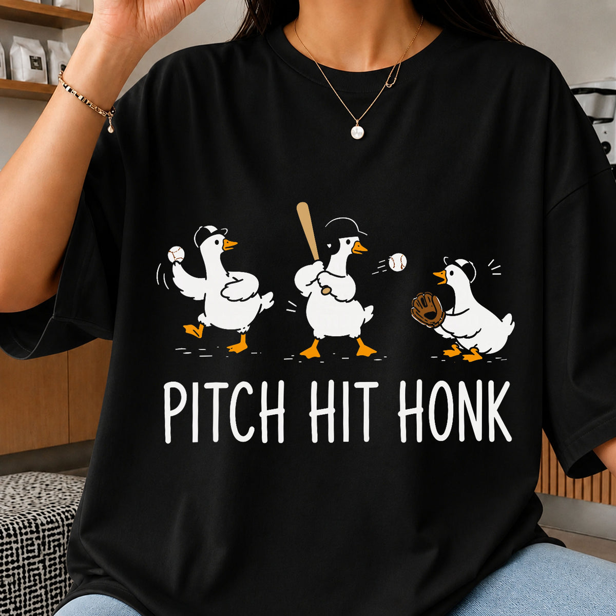 Pitch Hit Honk Baseball Ducks Funny Sports PNG