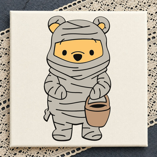 Winnie The Pooh Mummy Halloween Cricut Cut File SVG