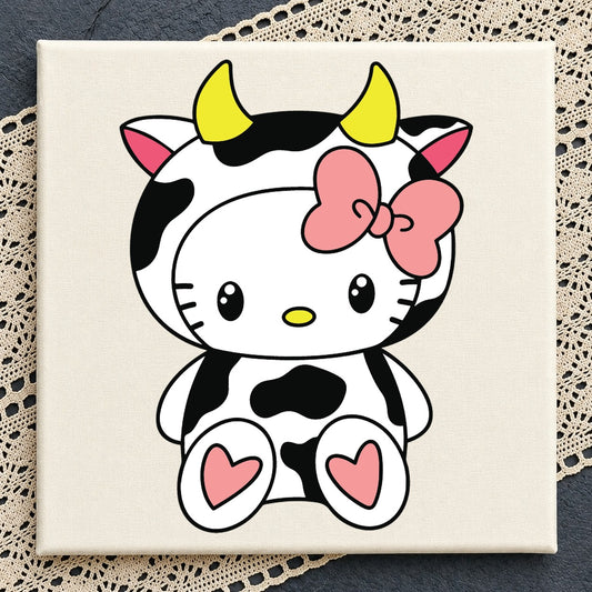 Hello Kitty Cow Costume SVG, Cute Sanrio Cricut Clipart