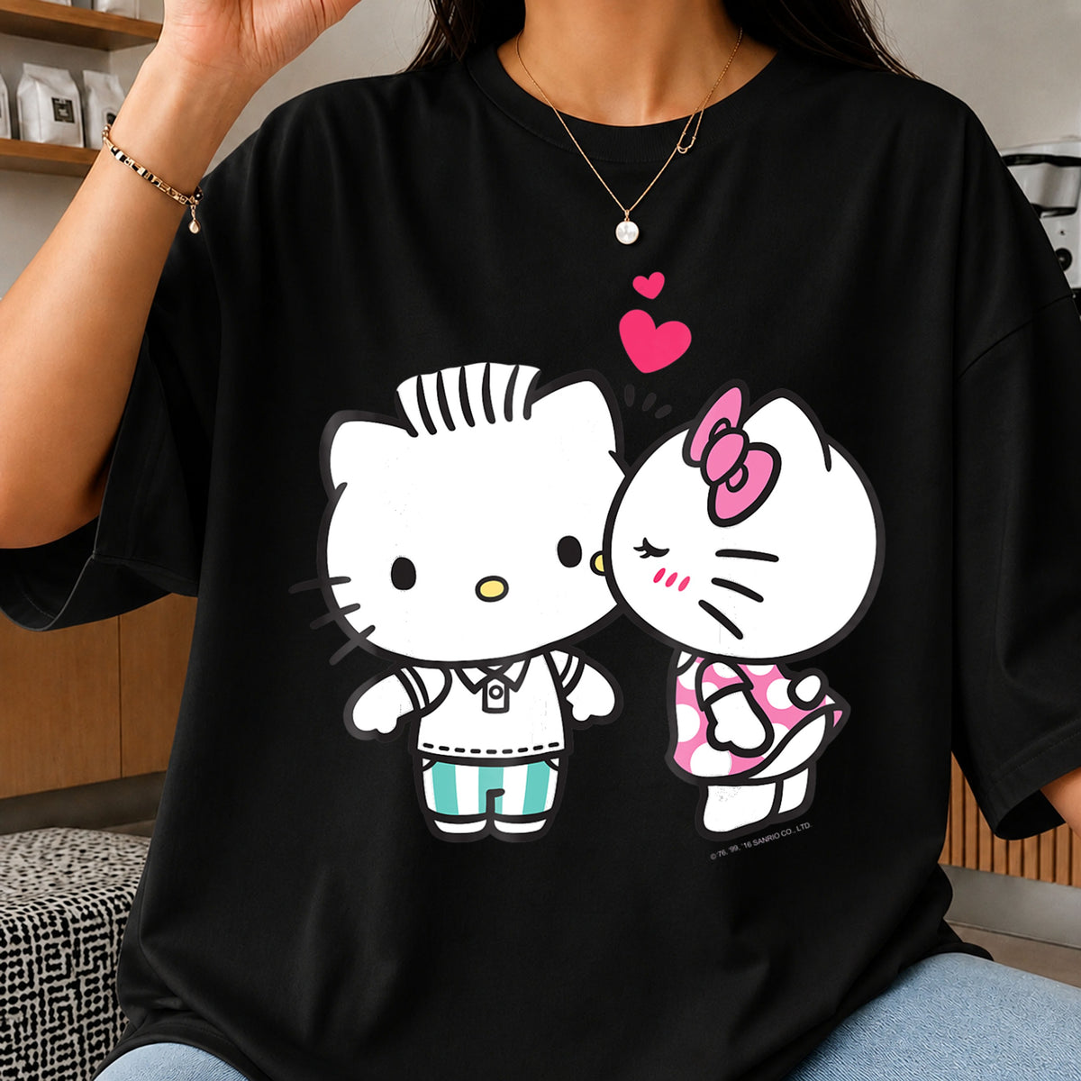 Hello Kitty Dear Daniel Valentine Couple Kiss Clipart PNG