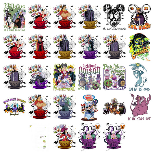 Disney Villains Pick Your Poison Bundle PNG | SvgBundleHub