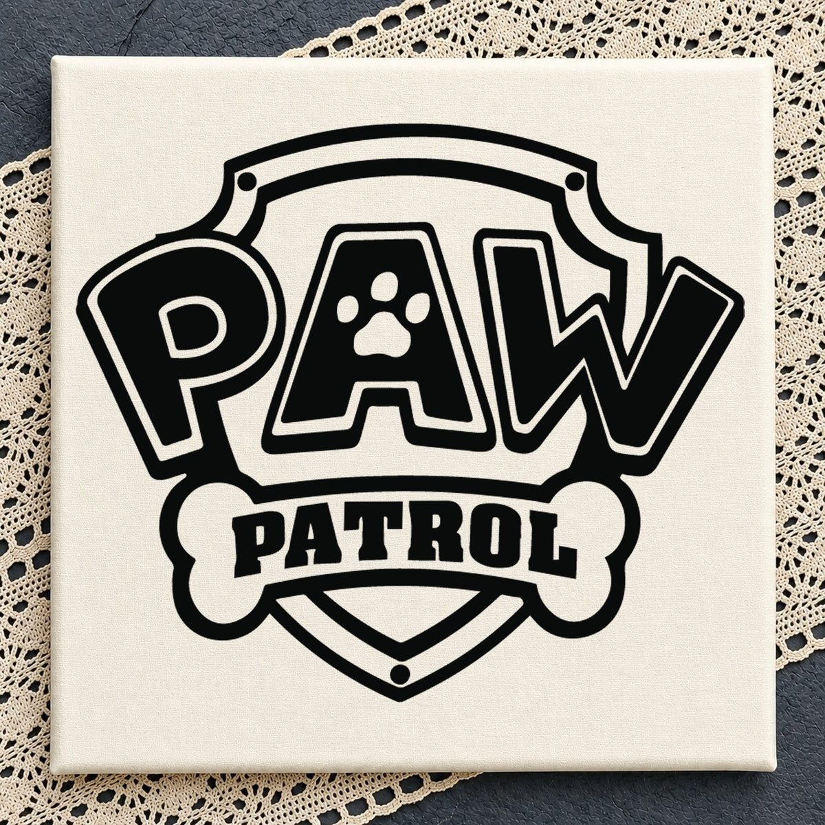 Paw Patrol Shield Badge SVG, Dog Paw Kids Cricut File