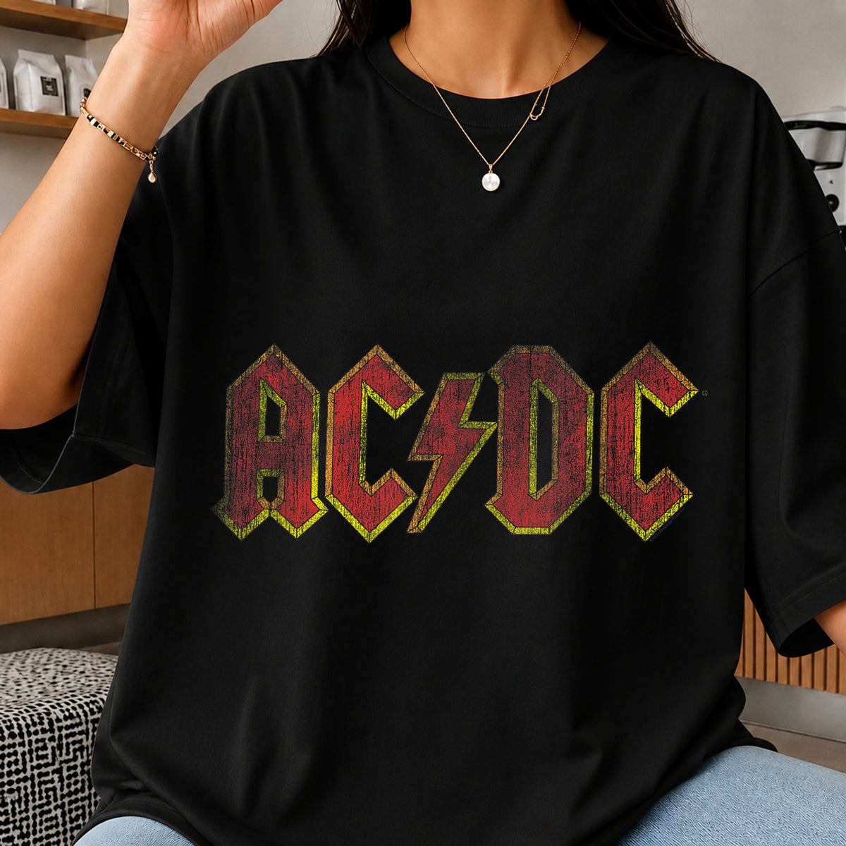 AC/DC Rock Band Distressed Grunge Lightning Bolt Logo PNG